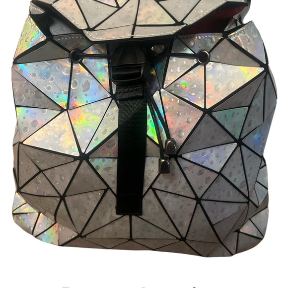 Iridescent Holographic Geometric Backpack. NWT - Picture 4 of 9